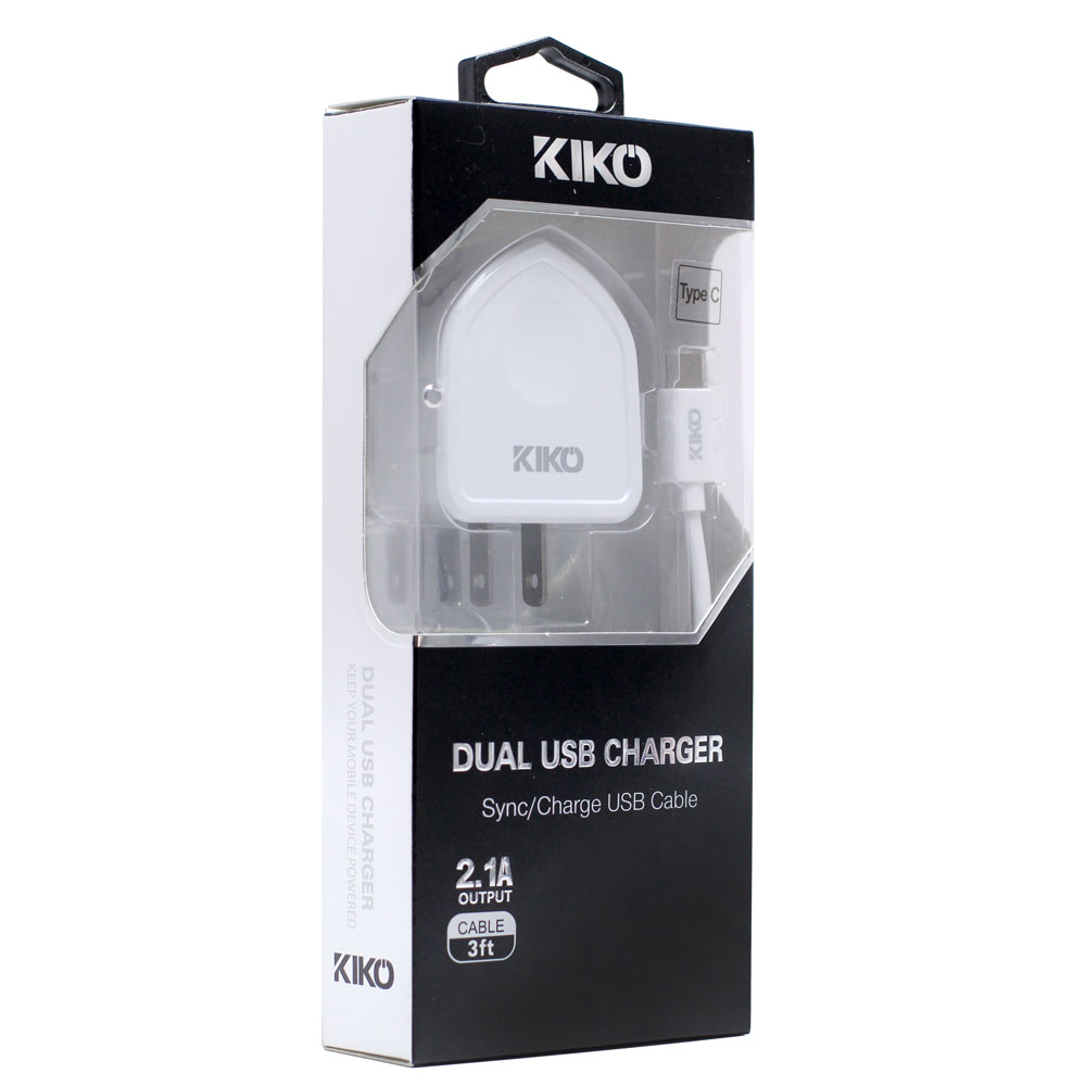 Type C USB Dual Port HouSe Charger 2 in 1 (HouSe White)